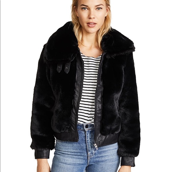 Blanknyc Faux Fur Jacket Black 